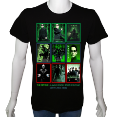 Unisex T-shirt Siyah 'Sinema&Dizi/Matrix1' 2Baskılı