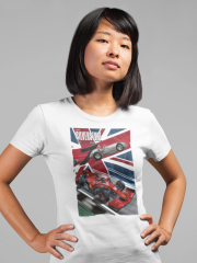 Unisex T-shirt Beyaz 'Oto / Formula1' Baskılı