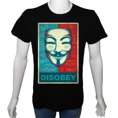 Unisex T-shirt Beyaz 'UyandırmaServisi / Vendetta2' Baskılı