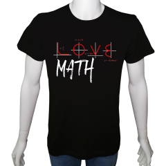 Unisex T-shirt Siyah 'Bilim Kulübü / Matematik2' Baskılı