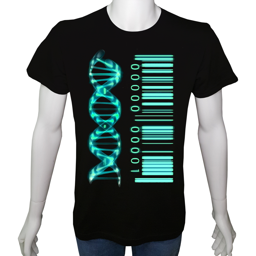 Unisex T-shirt Siyah 'Bilim Kulübü / DNA1' Baskılı