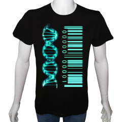 Unisex T-shirt Siyah 'Bilim Kulübü / DNA1' Baskılı