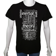 Unisex T-shirt Siyah 'Bilim Kulübü / Görelilik Teorisi' Baskılı
