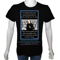 Unisex T-shirt Siyah 'UyandırmaServisi / Koyun olma' Baskılı