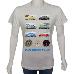 Unisex T-shirt Beyaz 'Oto / VW8' Baskılı