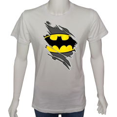 Genç T-shirt Beyaz 'Batman' Baskılı