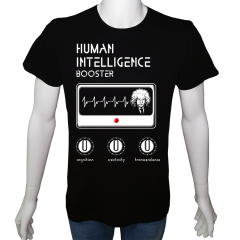 Unisex T-shirt Siyah 'Beyin Fırtınası / İnsan zekası güçlendirici' Baskılı