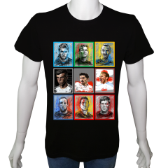 Unisex T-shirt Siyah 'Spor/Futbolcular1' Baskılı