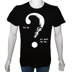 Unisex T-shirt Siyah 'Beyin Fırtınası / Olmak yada olmamak' Baskılı