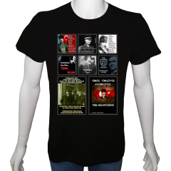 Unisex T-shirt Siyah 'Atatürk/Başbuğ1' 2Baskılı