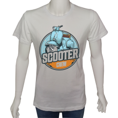 Unisex T-shirt Beyaz 'Moto / Scooter3' Baskılı