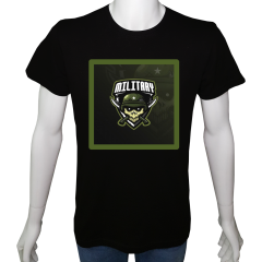 Unisex T-shirt Siyah 'Asker&Taktik / Asker7' Baskılı