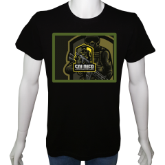 Unisex T-shirt Siyah 'Asker&Taktik / Asker9' Baskılı