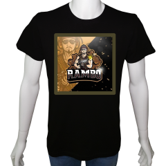 Unisex T-shirt Siyah 'Asker&Taktik / Rambo' Baskılı
