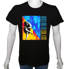 Unisex T-shirt Siyah 'Müzik/GNR3' 2Baskılı
