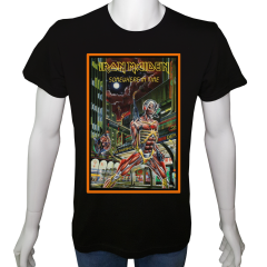 Unisex T-shirt Siyah 'Müzik/IronMaiden2' Baskılı