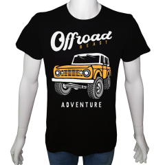 Unisex T-shirt Siyah 'Kamp&Macera / OffRoad4' Baskılı