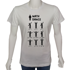 Unisex T-shirt Beyaz 'Bilim Kulübü / Matematik1' Baskılı