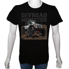 Unisex T-shirt Siyah 'Kamp&Macera / OffRoad6' Baskılı