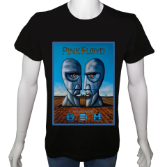 Unisex T-shirt Siyah 'Müzik/PinkFloyd1' Baskılı