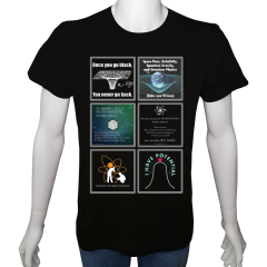 Unisex T-shirt Siyah 'Bilim Kulübü / Bilim5' Baskılı