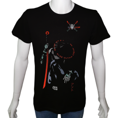 Unisex T-shirt Siyah 'PopArt / Japonca1' 2Baskılı