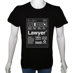 Unisex T-shirt Siyah 'İş&Meslek / Avukat1' Baskılı