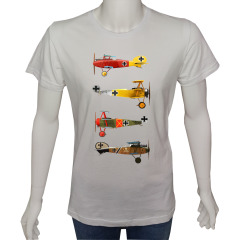 Unisex T-shirt Beyaz 'Uçak / Uçak5' Baskılı
