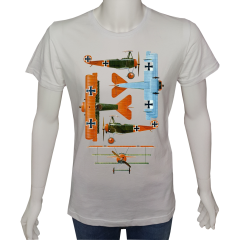 Unisex T-shirt Beyaz 'Uçak / Uçak7' Baskılı