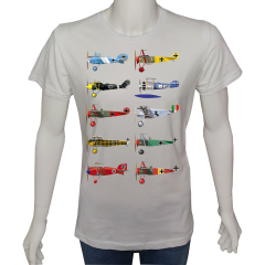 Unisex T-shirt Beyaz 'Uçak / Uçak8' Baskılı