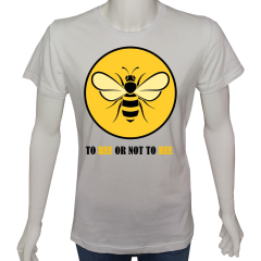 Unisex T-shirt Beyaz 'PopArt / Olmak ya da olmamak' Baskılı