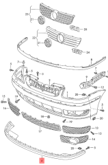 Volkswagen Polo Ön Tampon Spoileri Siyah 99-01
