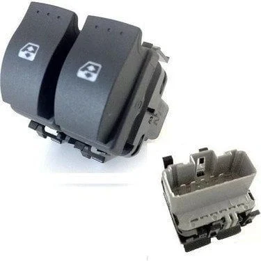 Sol Ön Cam Açma Anahtarı Megane 2-Laguna 3 (Çifli Gri Soket)