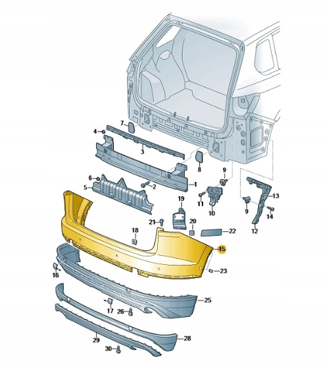 Volkswagen Touareg Arka Tampon 19-23