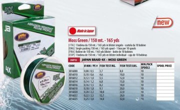 Lineaeffe 150 mt 4 örgü yeşil ip(Made in Japan)