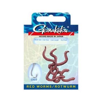 GAMAKATSU BKD-5260B Red Worm İğne Takımı 60 cm #8