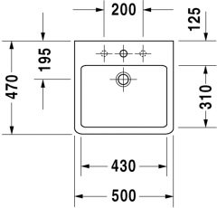 Duravit Vero Lavabo 500x470 (Batarya Banklı)