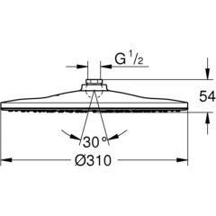 Grohe Rainshower 310 Mono Tepeduşu, Yuvarlak