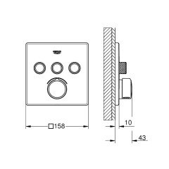 Grohe Ankastre Banyo Bat. 3 Çıkışlı SmartControl Krom