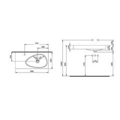 Bocchi Etna Etajerli 90 Cm Delikli Lavabo (Mat Beyaz)