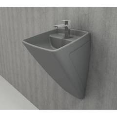 Bocchi Firenze Asma Monoblok Lavabo (Batarya Banklı) (Mat Gri)