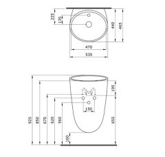 Bocchi Venezia Asma Monoblok Lavabo (Mat Gri)