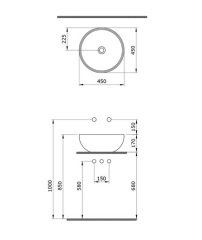 Bocchi Venezia Çanak Lavabo 45 Cm (Mat Sarı)