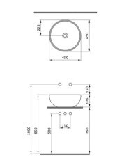 Bocchi Venezia Çanak Lavabo 45 Cm (Parlak Beyaz)