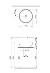 Bocchi Venezia Çanak Lavabo 45 Cm (Mat Siyah)