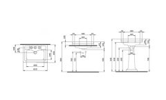 Bocchi Verona 61 Cm Üç Delikli Lavabo (Parlak Beyaz)