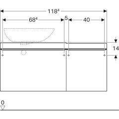 Geberit Citterio Çanak Lavabo Dolabı (Çift Çekmeceli)