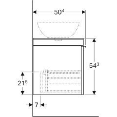 Geberit Citterio Çanak Lavabo Dolabı (Çift Çekmeceli)