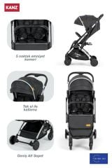 Kanz f-Go2 Kabin Boy Bebek Arabası Silver Siyah