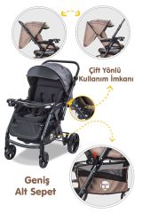 Baby Care Bc-500 Combo Maxi Pro Çift Yönlü Puset Siyah ( S )